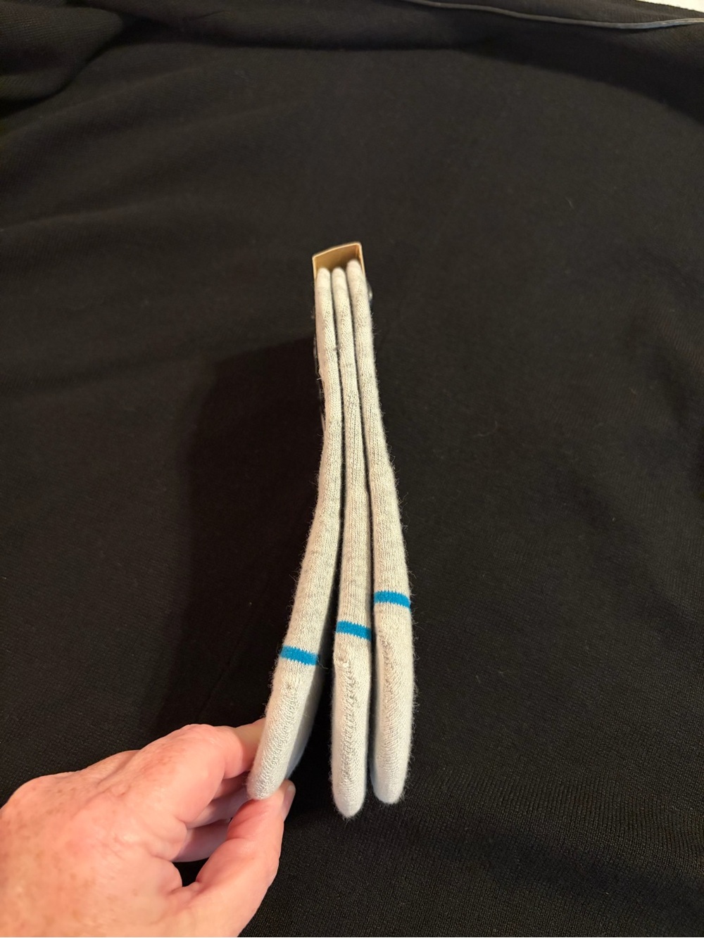 Stance Women’s Cotton No-Show Socks in Light Gray with Blue Accent - 3 Pair NWT - Picture 3 of 3